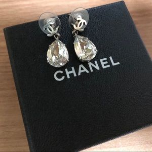 Chanel CC Crystal Teardrop Earring